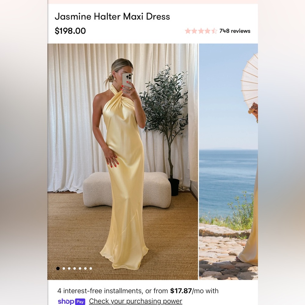 Show Me Your MuMu Jasmine Yellow Halter Maxi Dress